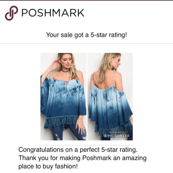 LAST 1! Bell Sleeve tassel fringe tie die blouse - Picture 4 of 8